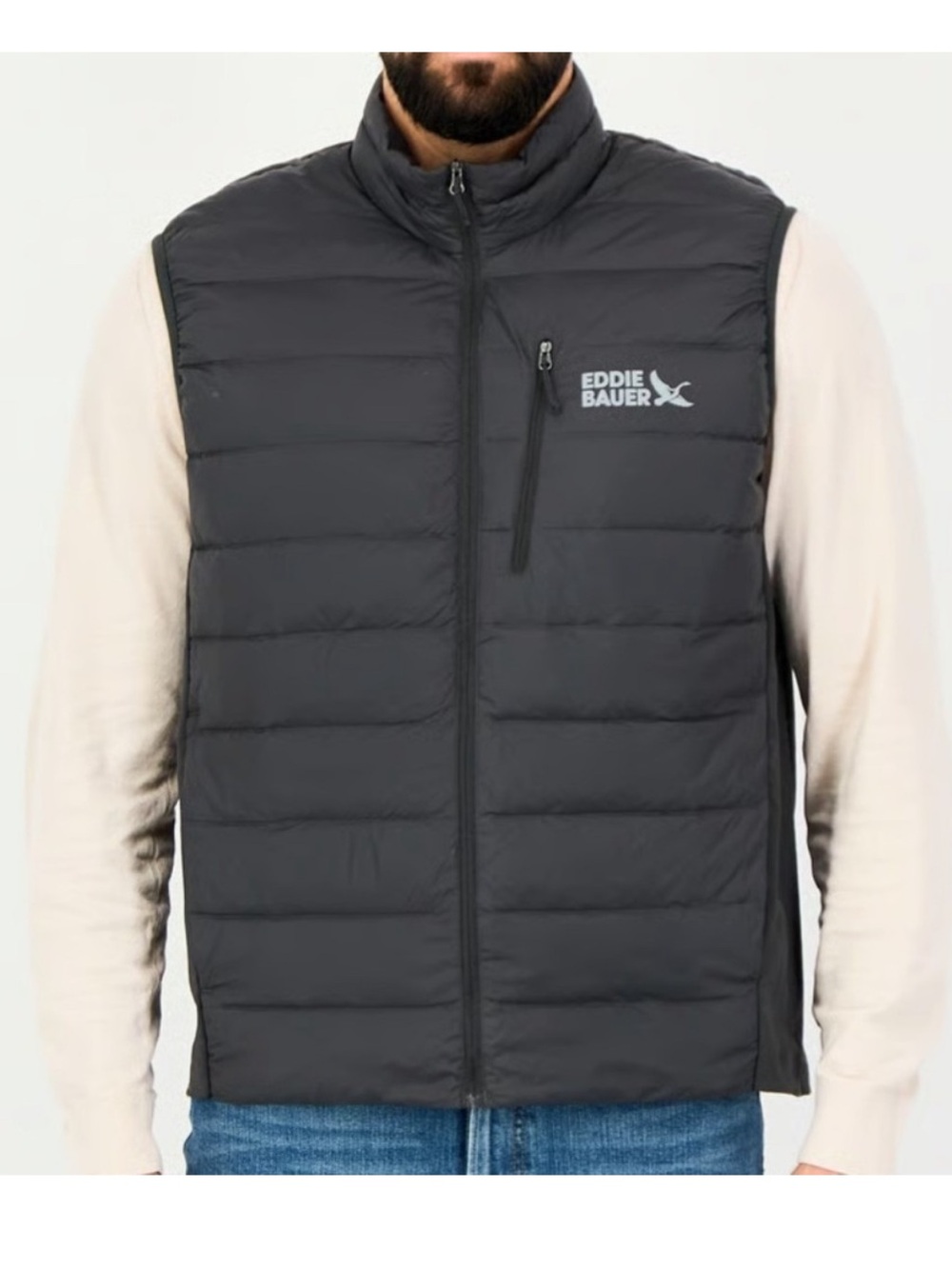 Eddie Bauer black puffer vest 550 down insulated